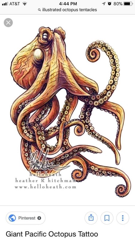 Осьминог кракен tattoo