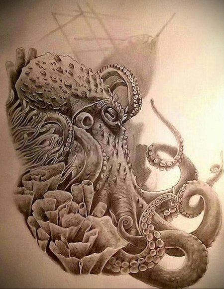 Осьминог кракен осьминог tattoo