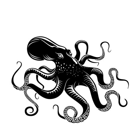 Осьминог векторный рисунок