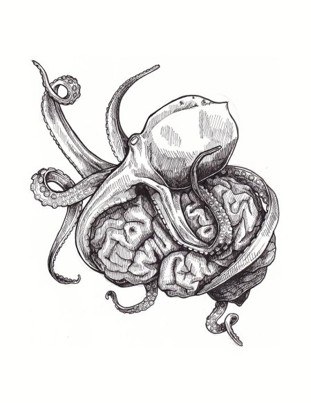 Осьминог тату эскиз