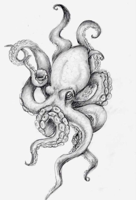 Осьминог арт тату