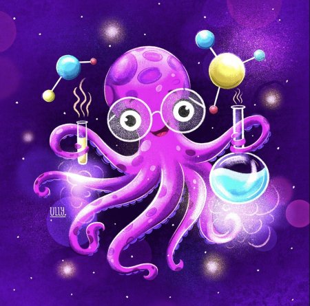 Фиолетовый осьминог