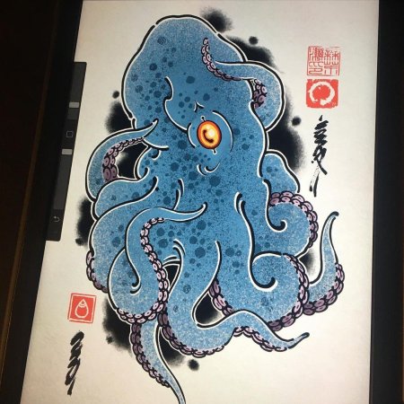 Осьминог татуировка
