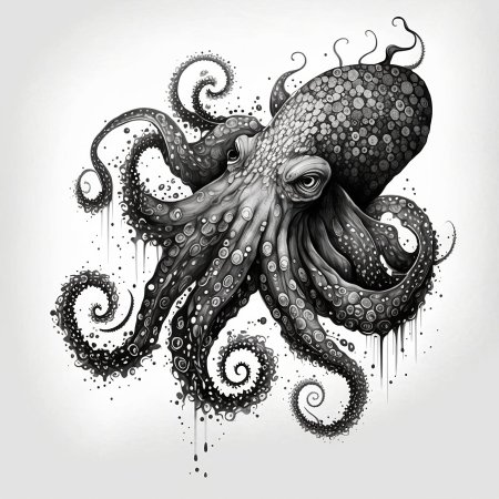 Осьминог тату эскиз
