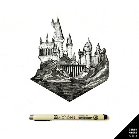 Раскраска гарри поттер замок хогвартс