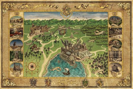 Постер карта хогвартс