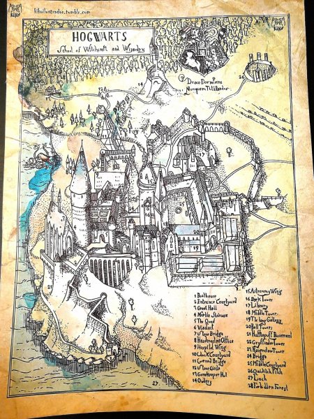 Карта окрестностей хогвартса гарри поттер