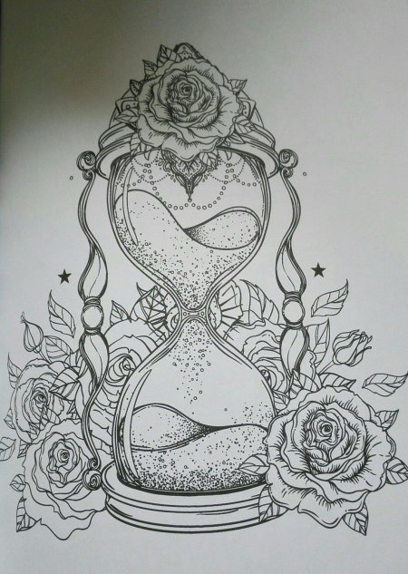 Эскиз тату песочные часы