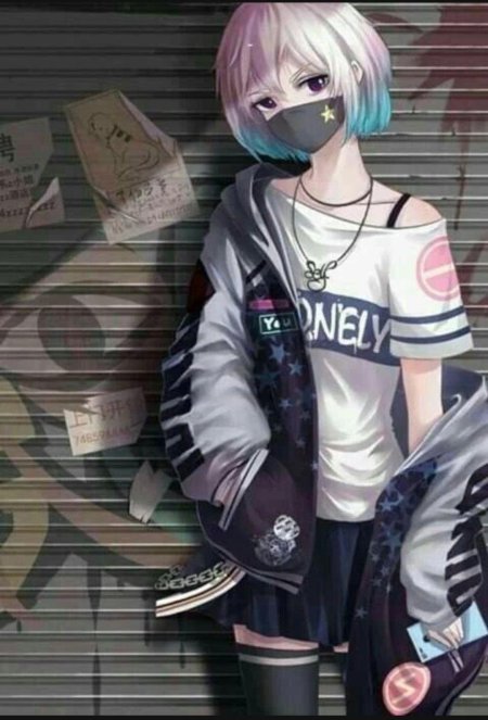 Аниме девушка пацанка