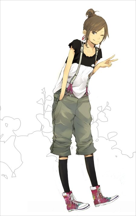 Аниме девушка в майке