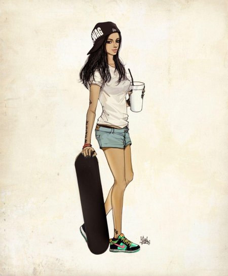 Девушки в мультяшном стиле