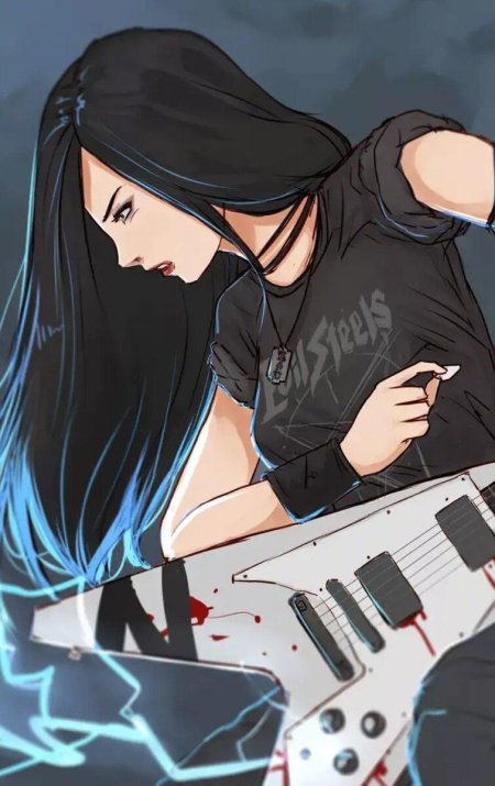 Аниме пацанка рокерша