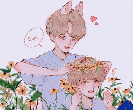 Bts vkook art милые