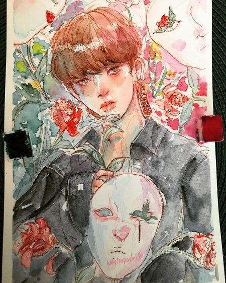 Бтс акварелью арт