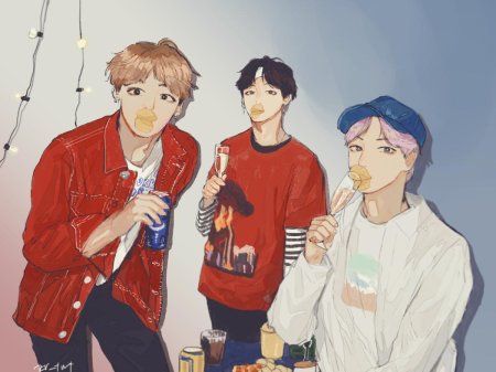 Бтс в стиле аниме 90-х