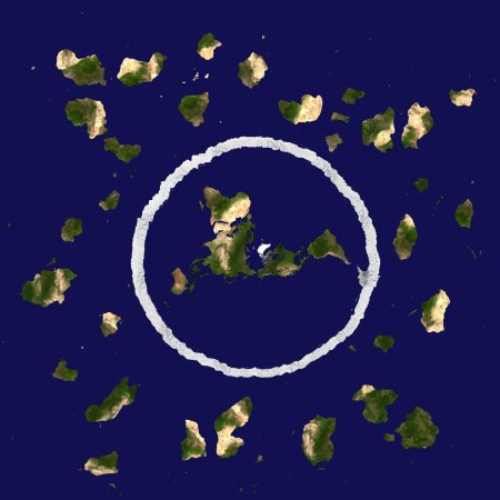 Карта плоской земли со странами