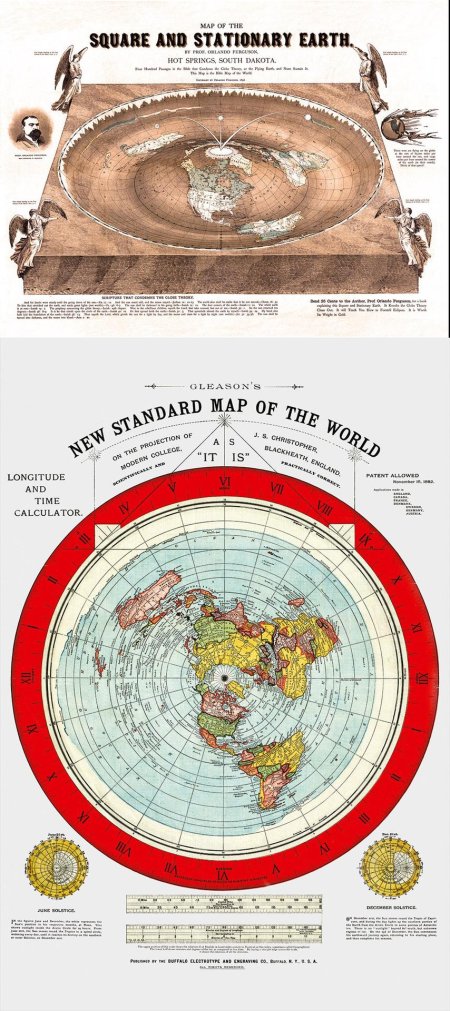 Flat earth map gleason's 1892 new standard map of the world alexander patent