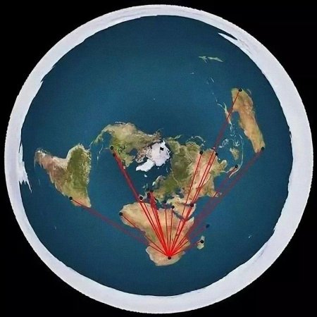 Карта мира оон плоской земли