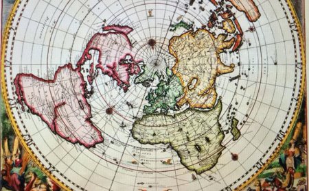 Древняя карта плоской земли