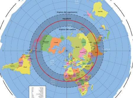 Карта плоской земли глиссона