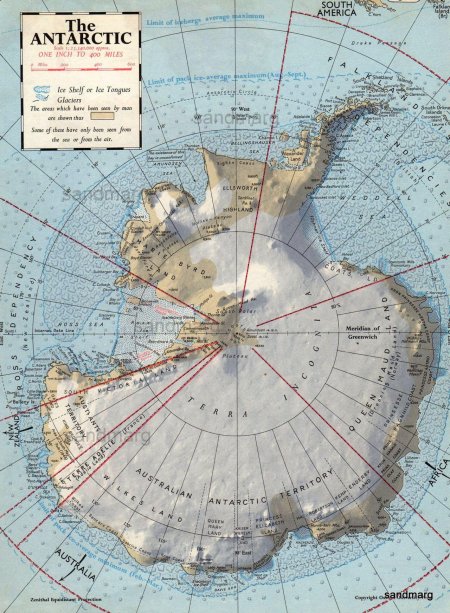 Карты Антарктиды на плоской Земле