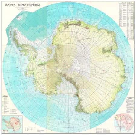 Антарктида физическая карта