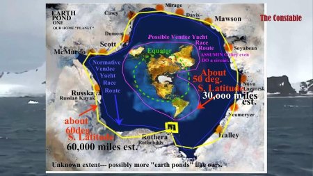 Антарктида на карте плоской земли