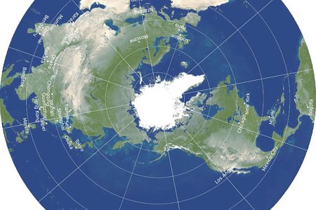 Карта северный ледовитый океан и арктика