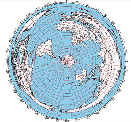 Антарктида на карте плоской земли
