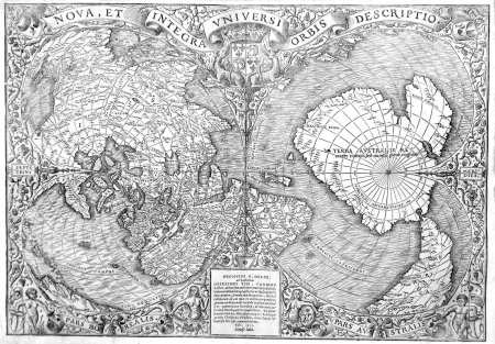 Карта антарктиды оронтеуса финиуса. 1531 год.