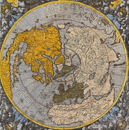 Древняя карта мира плоской земли