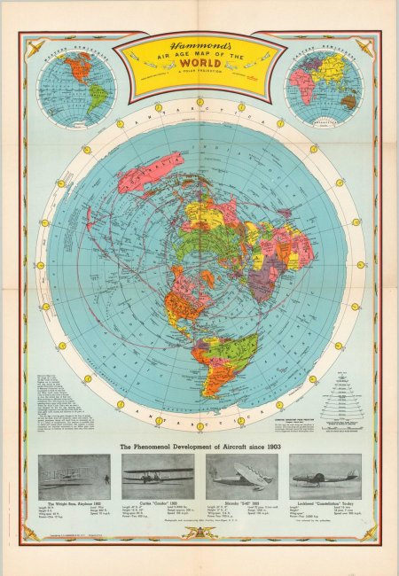 Карта плоской земли со странами