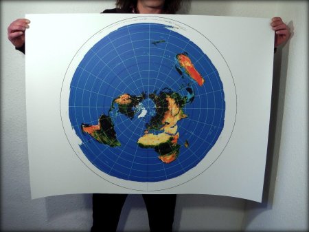 Плоская земля азимутальная карта