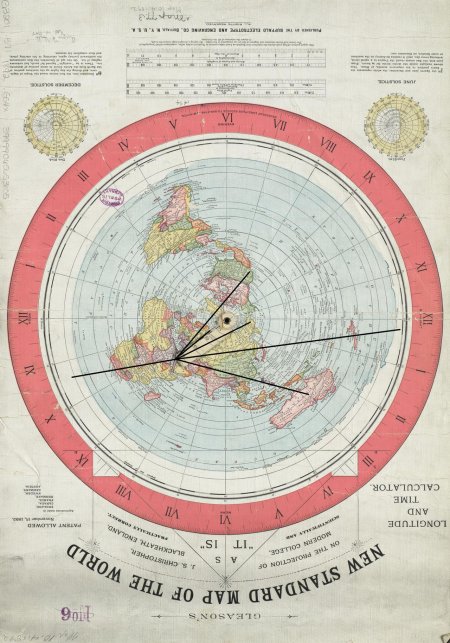 Карта плоской земли 1892