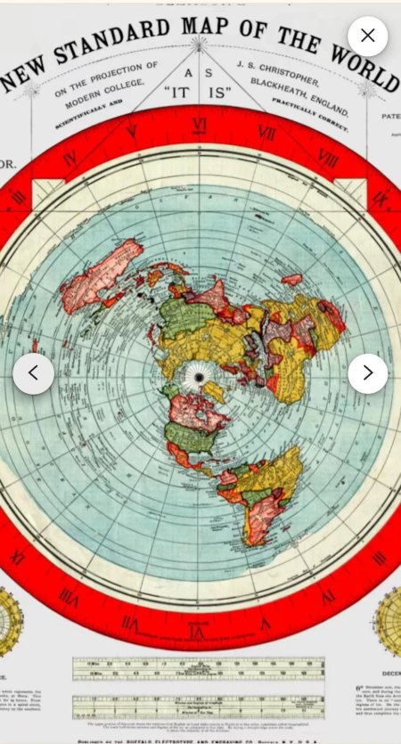 Карта плоской земли 1892