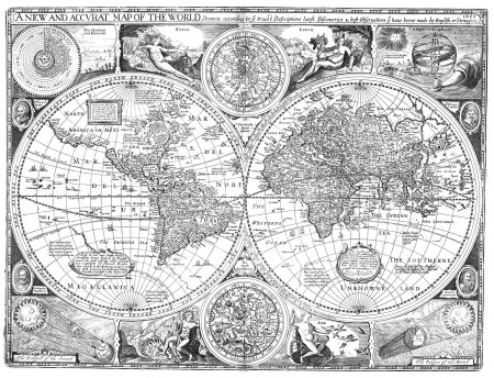 Винтажная карта мира