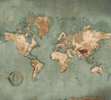 Винтажная карта мира