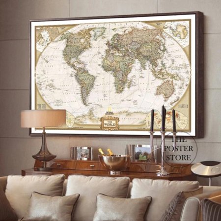 Географические карты в интерьере