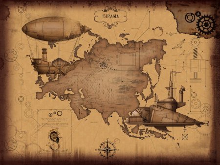 Карта в стиле стимпанк