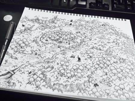 Фэнтези карта на бумаге