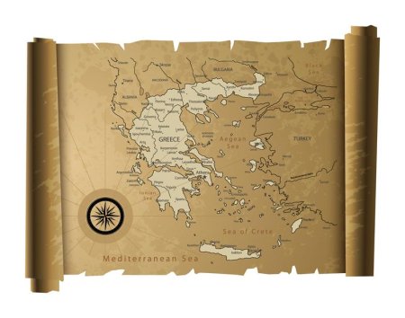 Старинная карта греции