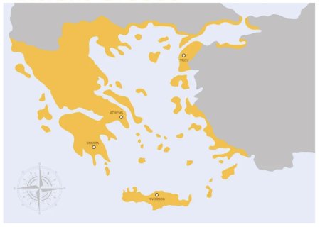 Карта древней греции вектор