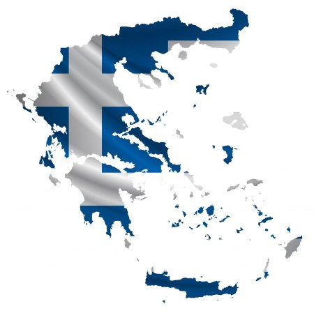 Карта греции с флагом