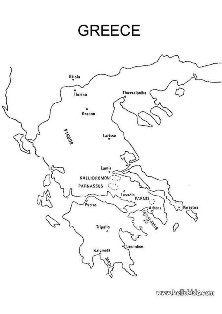 Карта древней греции контур