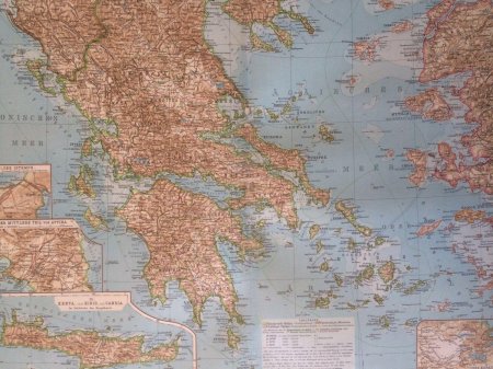 Старинная карта греции