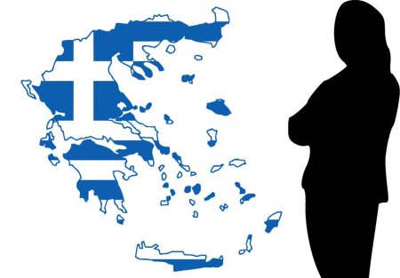 Карта греции с флагом