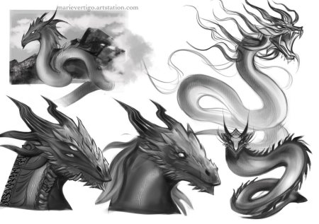 Китайский дракон скетч