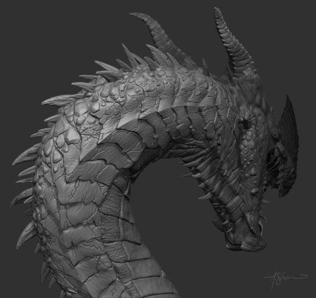 Дракон концепт zbrush
