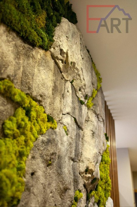 Скала со мхом в интерьере