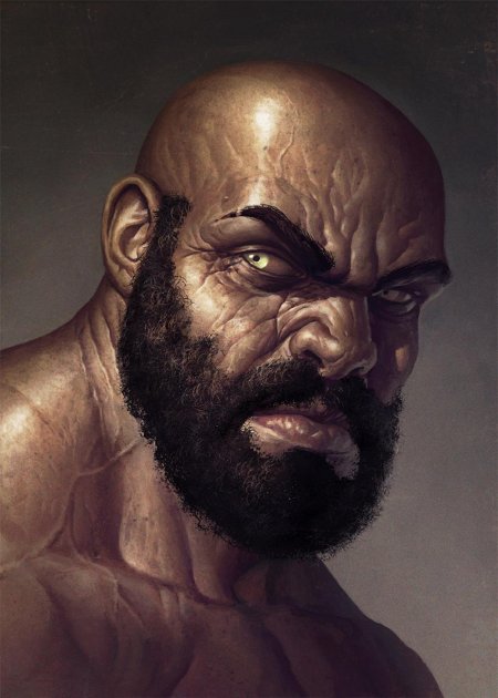 Лысый с бородой арт